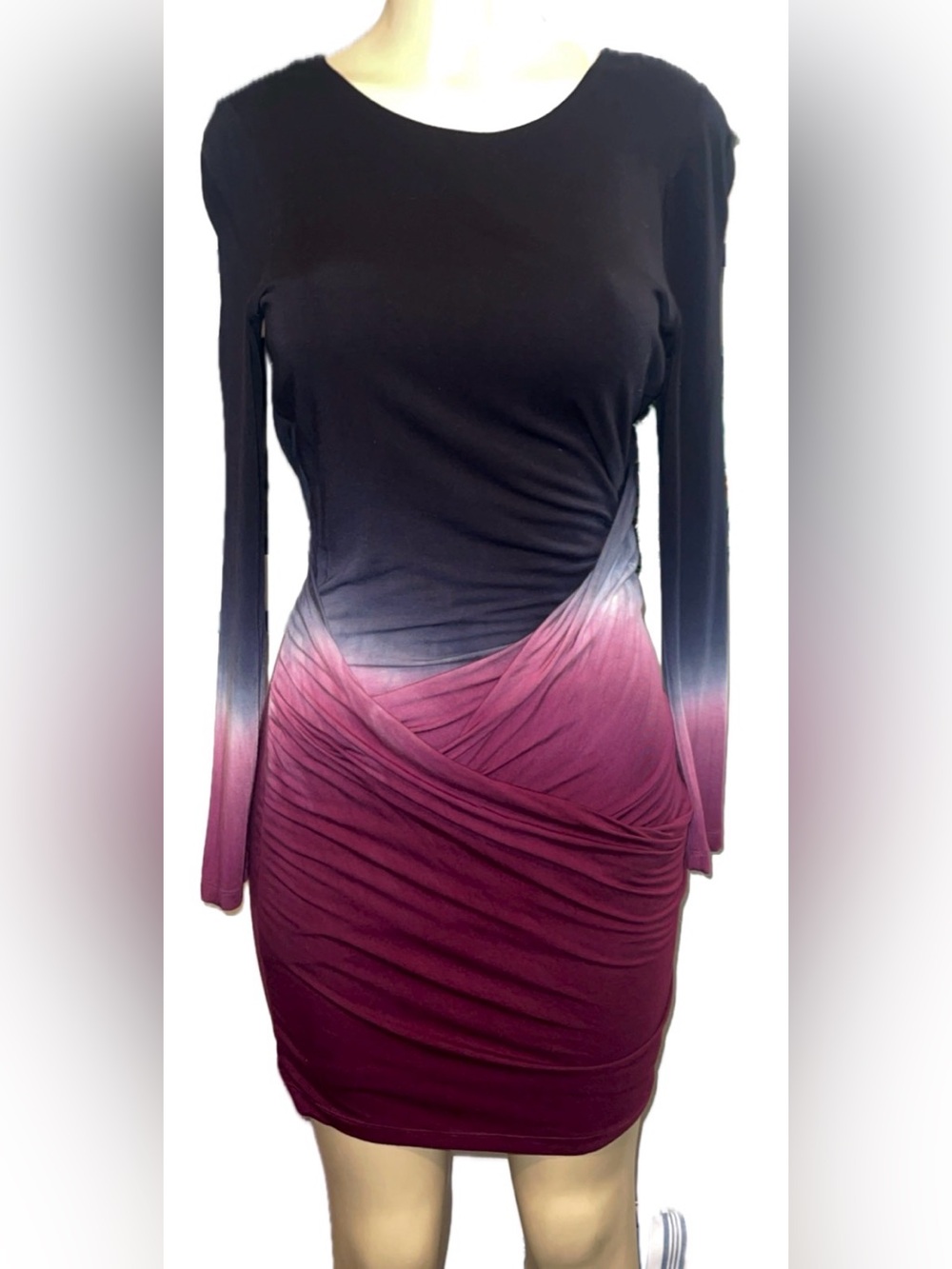 Young Fabulous & Broke Ombre Ruched Bodycon Mini Dress Open Back  Small NWOT